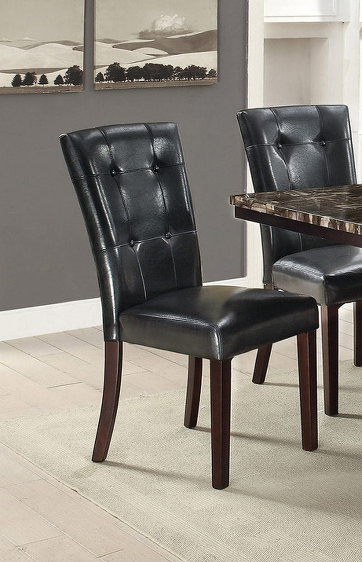 Black Faux Leather Dining Chairs Set of 2 S904836