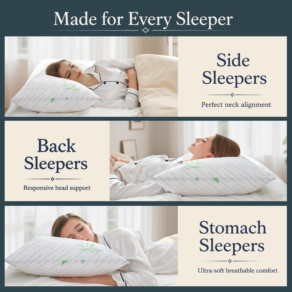 King Size Set of 2 Cooling Hybrid Bed Pillows O829