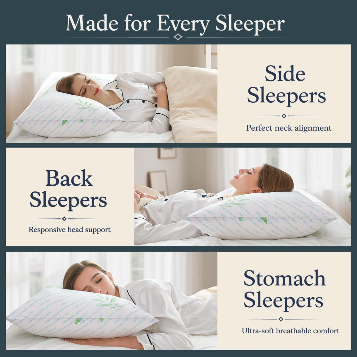 King Size Set of 2 Cooling Hybrid Bed Pillows O829