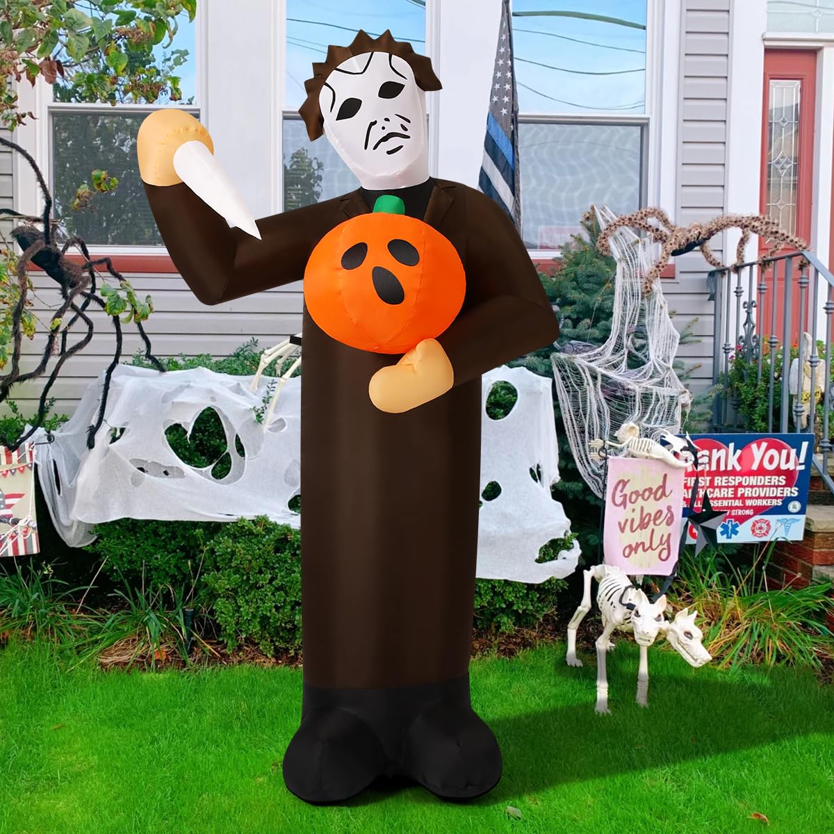 6FT Inflatable Scary Pumpkin with Built-in LEDs C6736