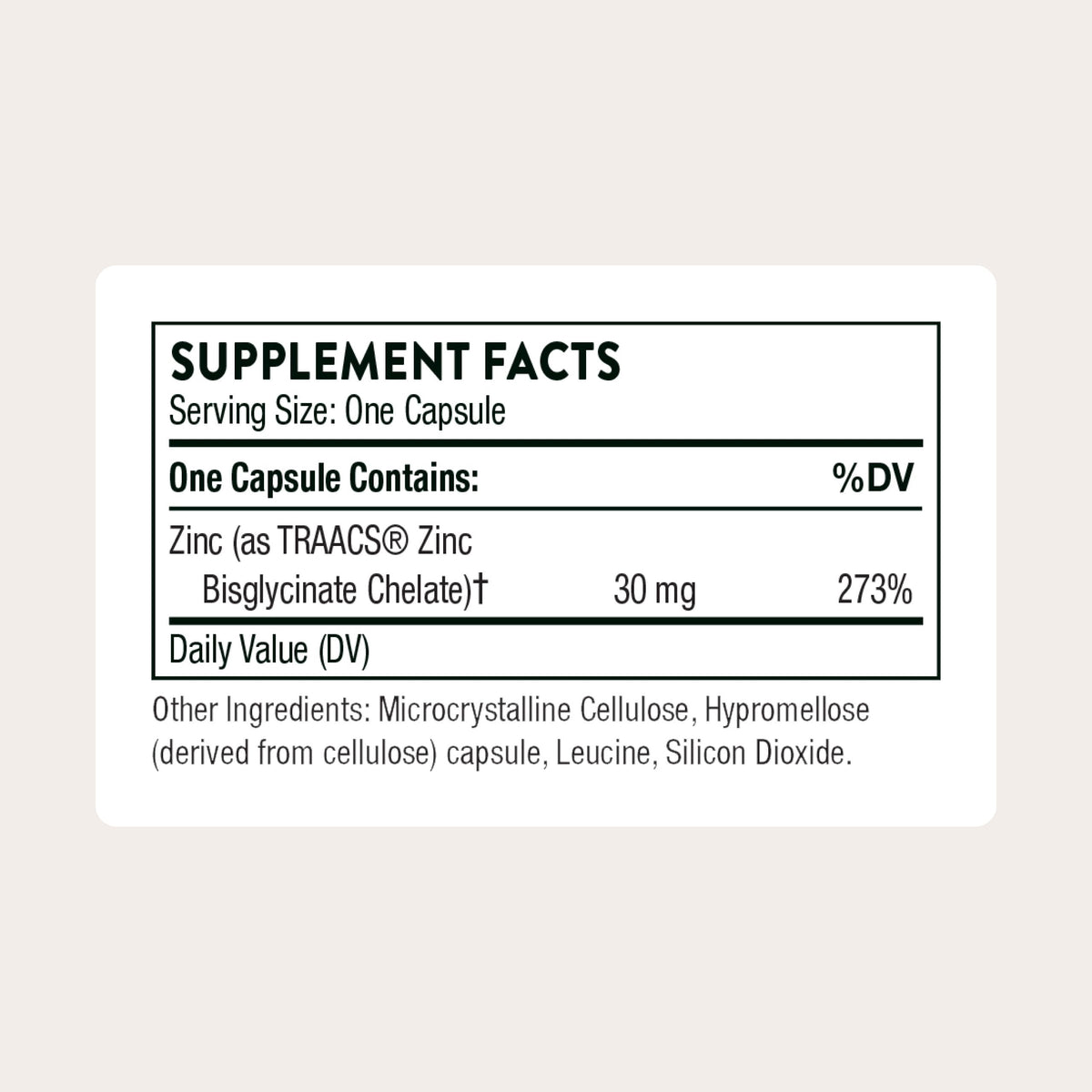 Zinc Bisglycinate 30 mg 60 Capsules Q2846