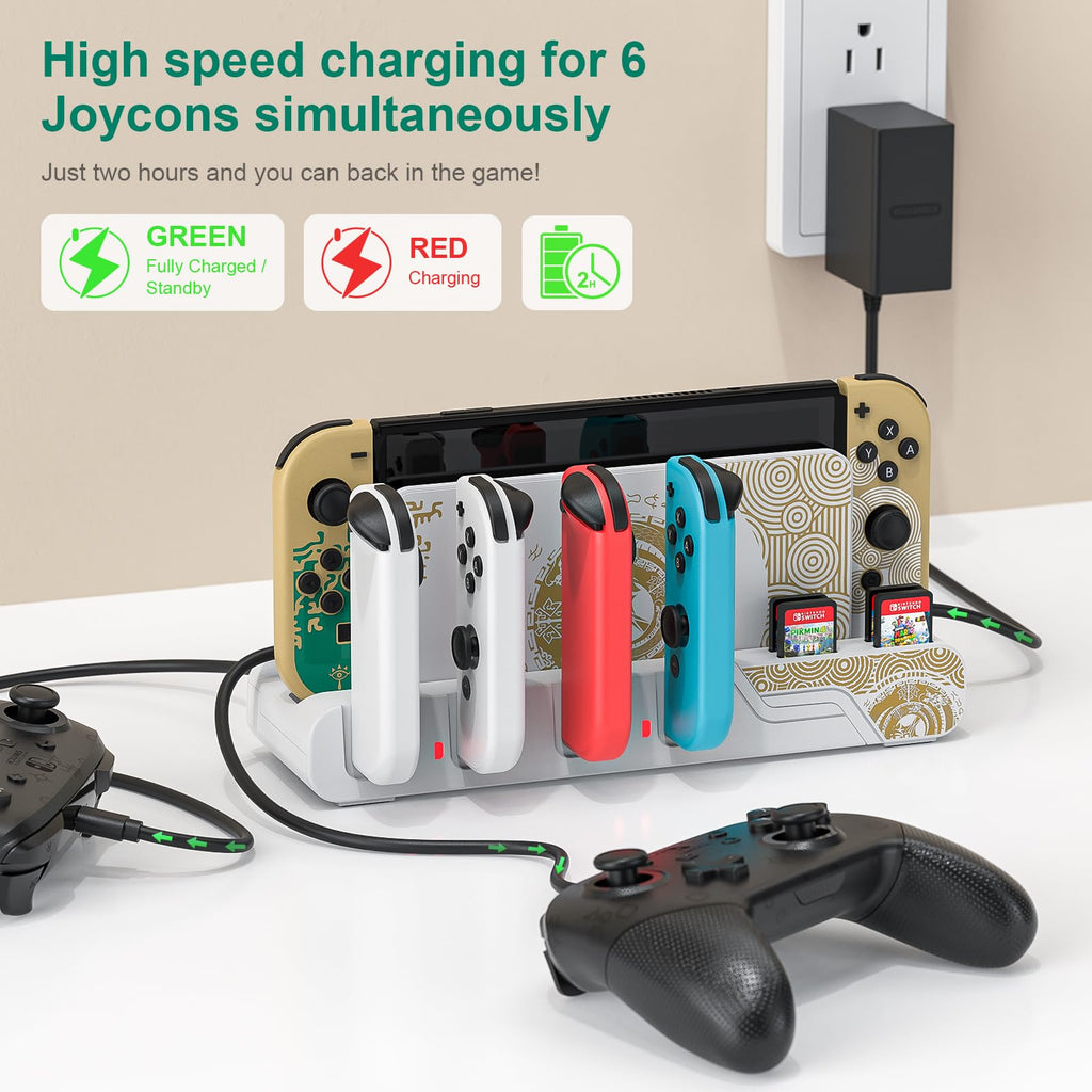 Switch Controller Charging Dock for 6 Joycons O24666