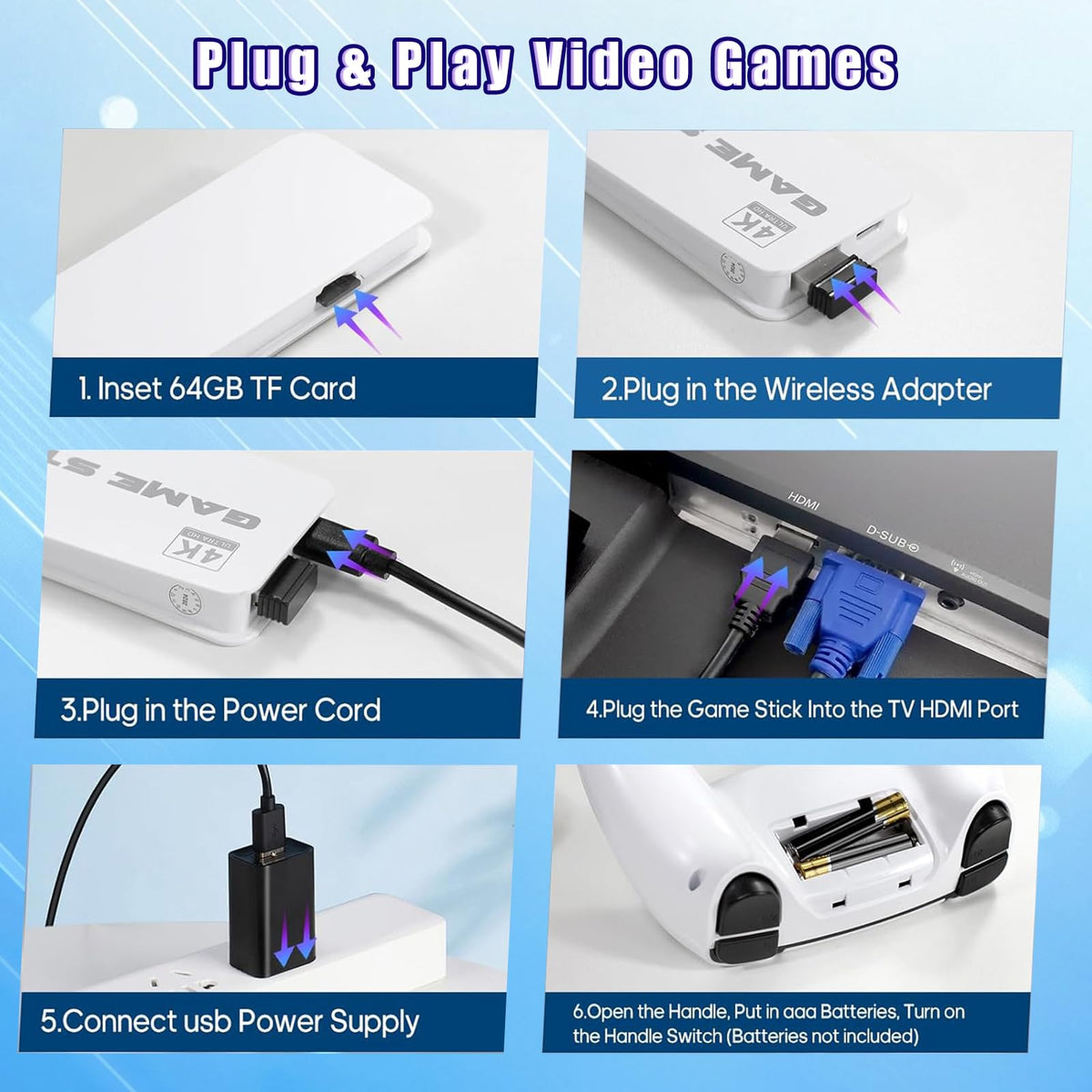 Wireless Retro Gaming Console Built-in 20,000+ Games X924643