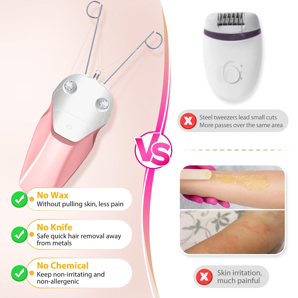 USB Rechargeable Electric Threading Epilator C2421