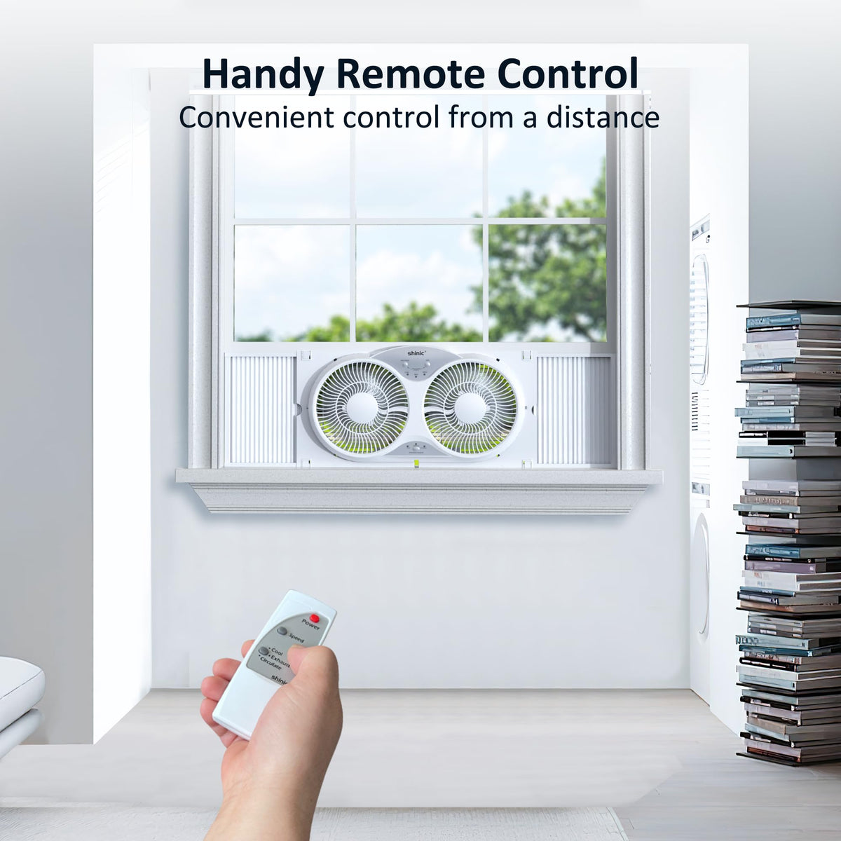 9" Twin Window Fan with Remote N3397