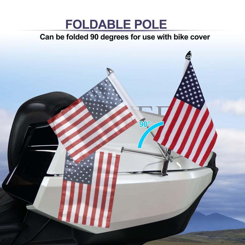 2 Pack Stainless Steel Flag Pole Mount Kit with 6pcs Flags M154619