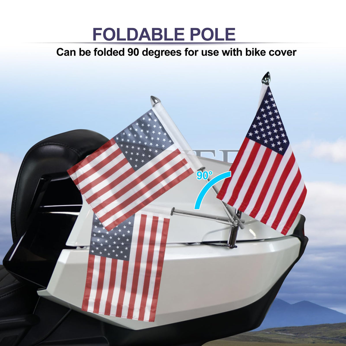 2 Pack Stainless Steel Flag Pole Mount Kit with 6pcs Flags M154619