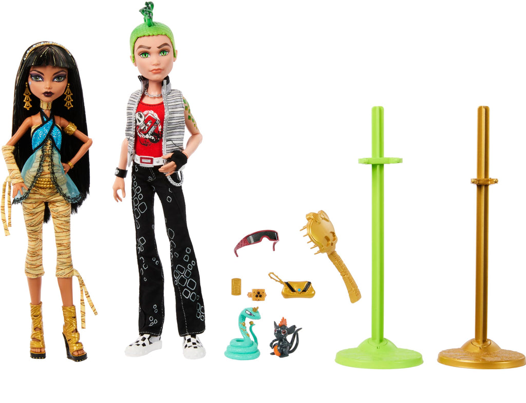 Dolls 2-Pack with Doll Stands, Diaries & Pets V5887