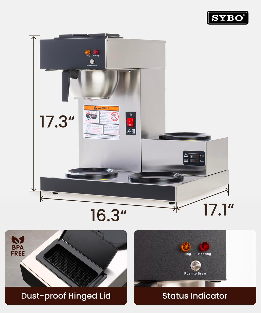 12-Cup Pour Over Coffee Maker with 3 Warmers U695549
