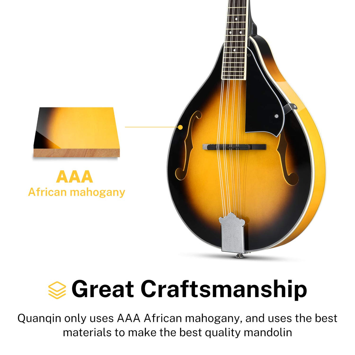Sunburst Mahogany 8 String Acoustic Mandolin D22287