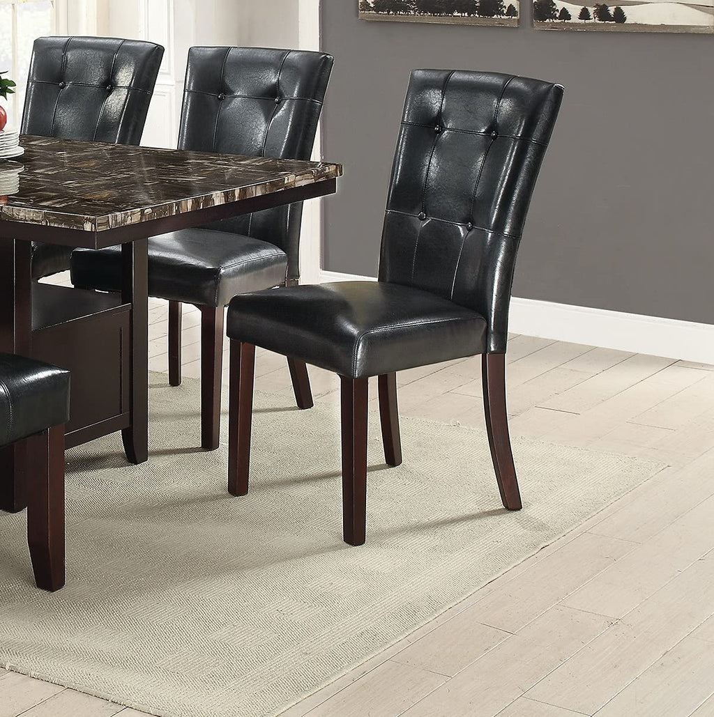 Black Faux Leather Dining Chairs Set of 2 S904836