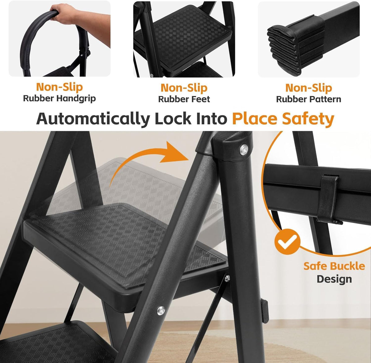 Lightweight Folding 3 Step Ladder N702499