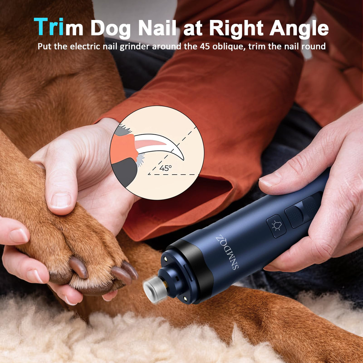 Dog Nail Grinder and Clippers Kit with 2 LED Lights I682