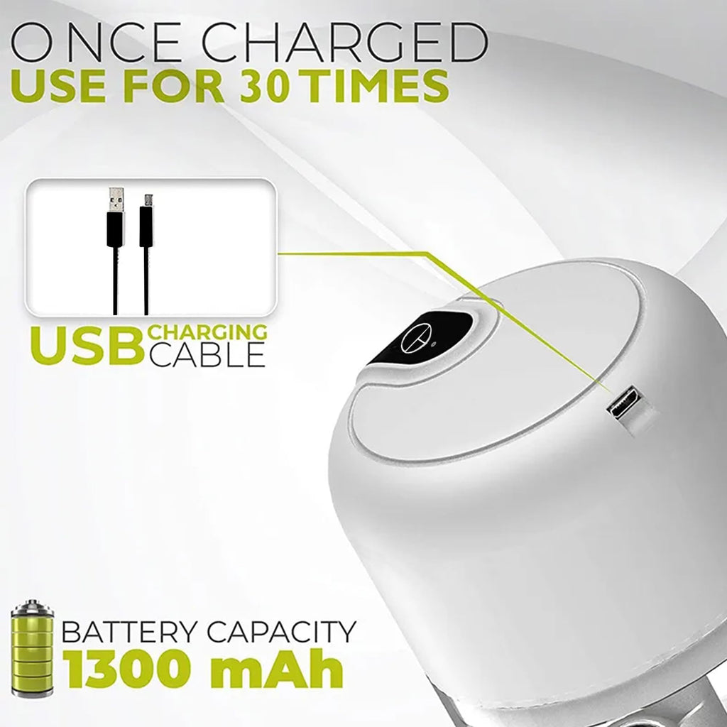 White 3 Cup USB Rechargeable Portable Electric Garlic Crusher J493