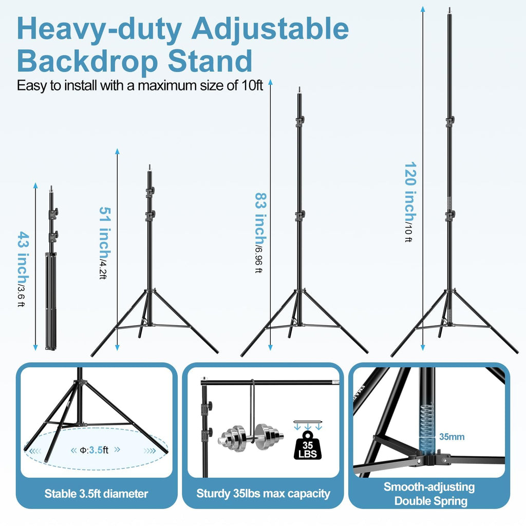 10x10Ft Heavy Duty Adjustable Backdrop Stand C578
