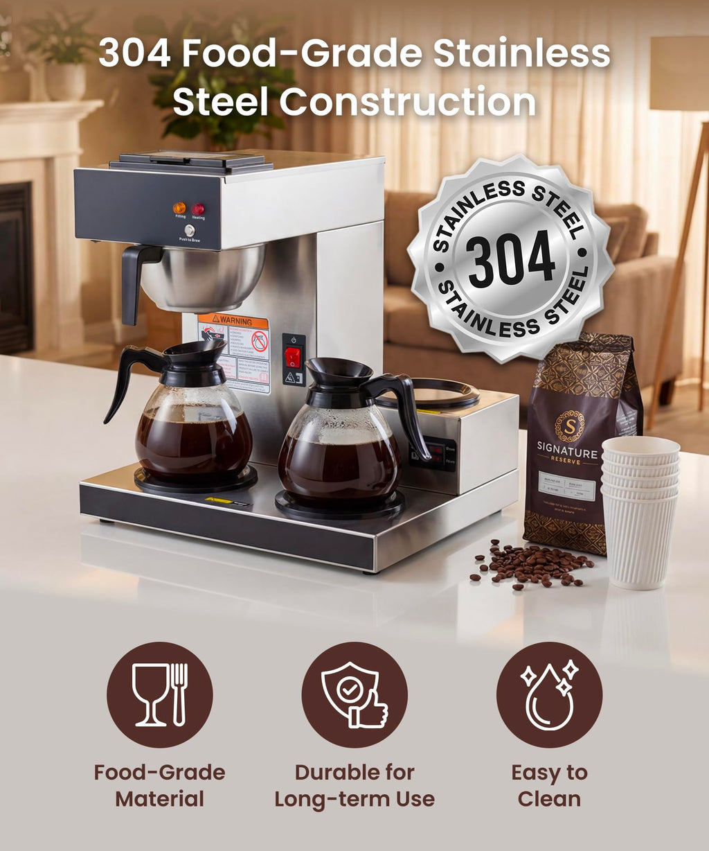 12-Cup Pour Over Coffee Maker with 3 Warmers U695549