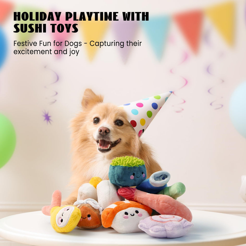 10 PC Squeaky Plush Dog Toys with Bag N4470