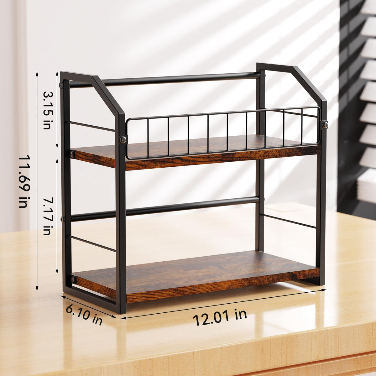 2 Tier CD Storage Rack Holds 60 Cases Brown Z6720