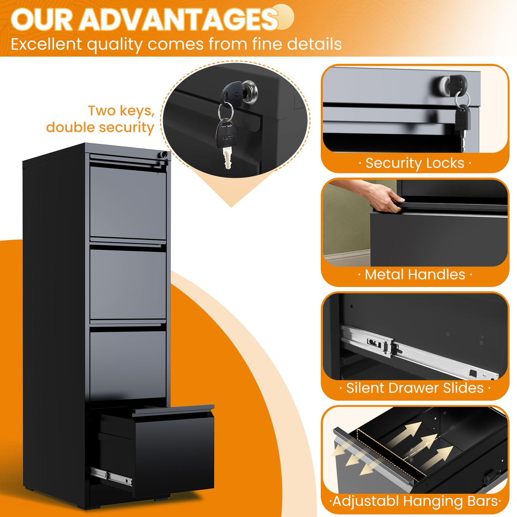 4 Drawer Lockable Metal File Cabinet Y8047