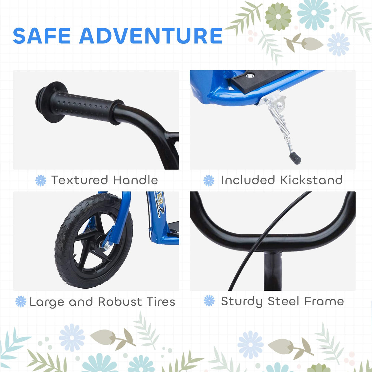 Kick Scooter for Kids 5-12 Years Old 12" EVA Tyres R8984
