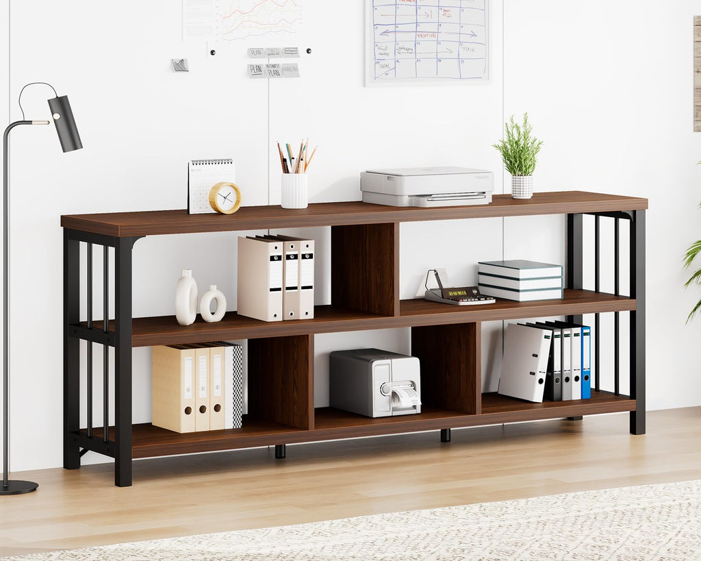 63” Long Low Open Wood Bookshelf X620920