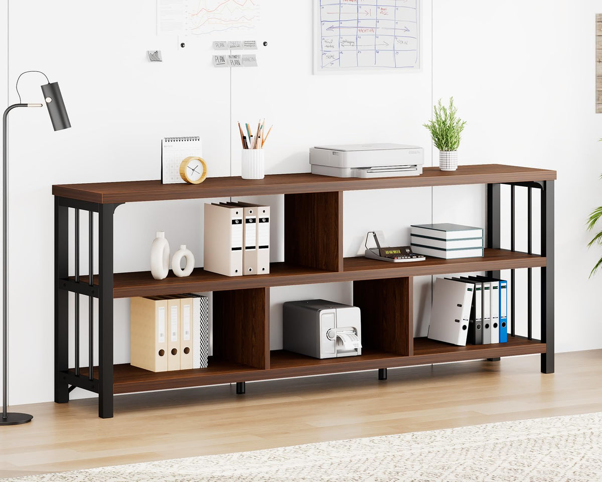 63” Long Low Open Wood Bookshelf X620920