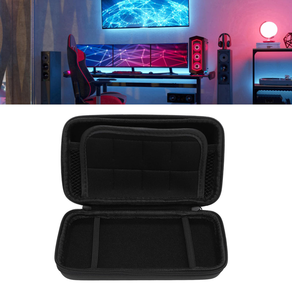 Black Hard Shell Carrying Case with 8 Game Slot K15104