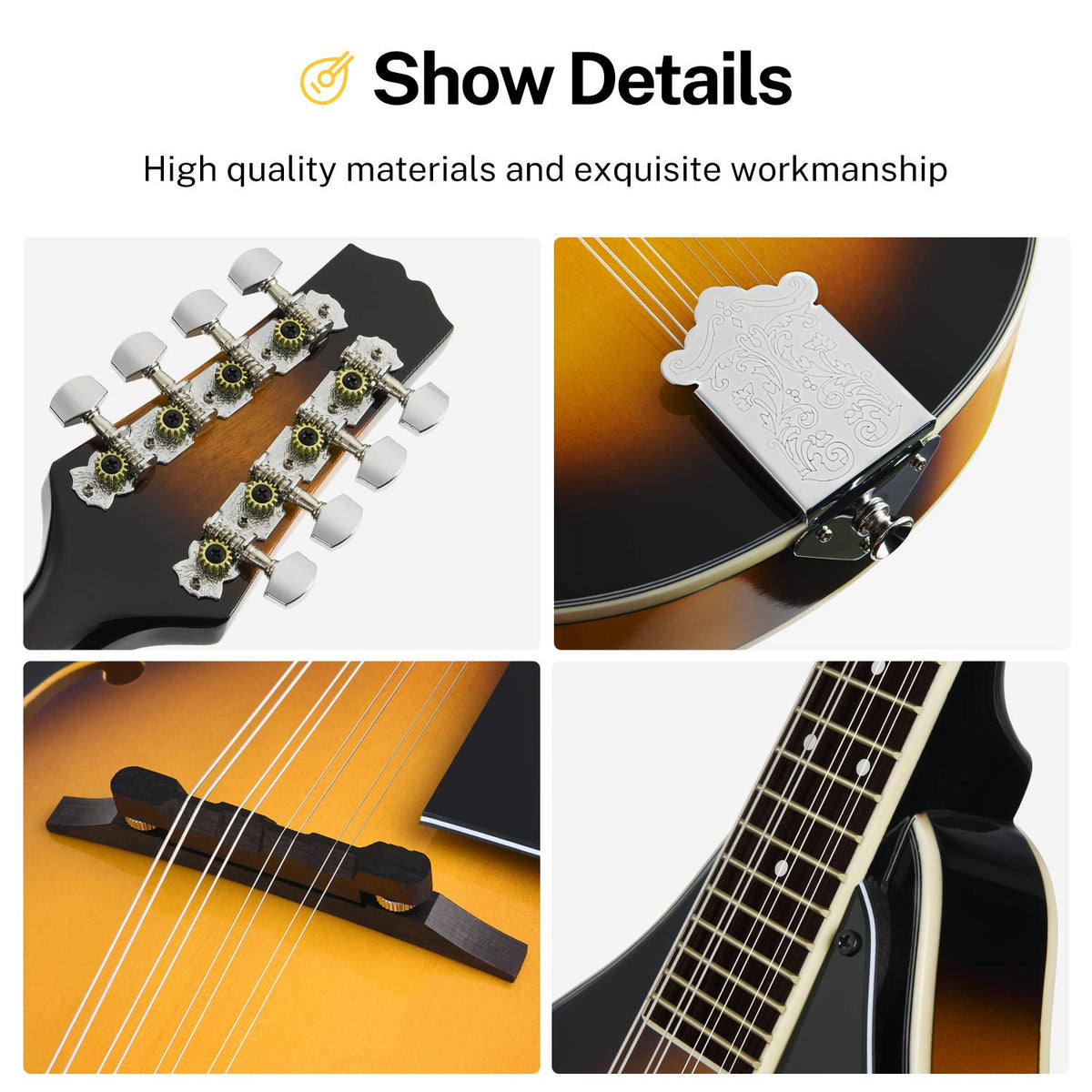 Sunburst Mahogany 8 String Acoustic Mandolin D22287