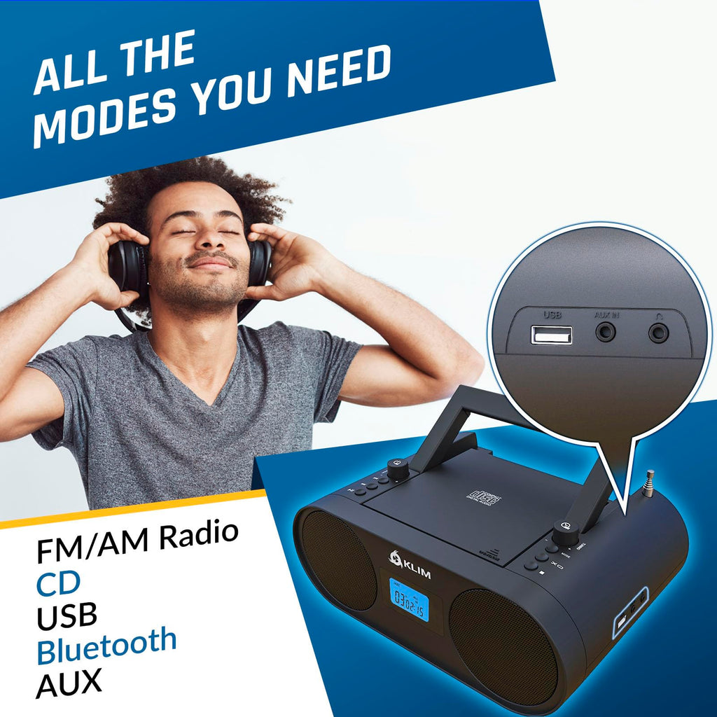 Portable CD Player Boombox with AM FM Radio and Bluetooth Z368
