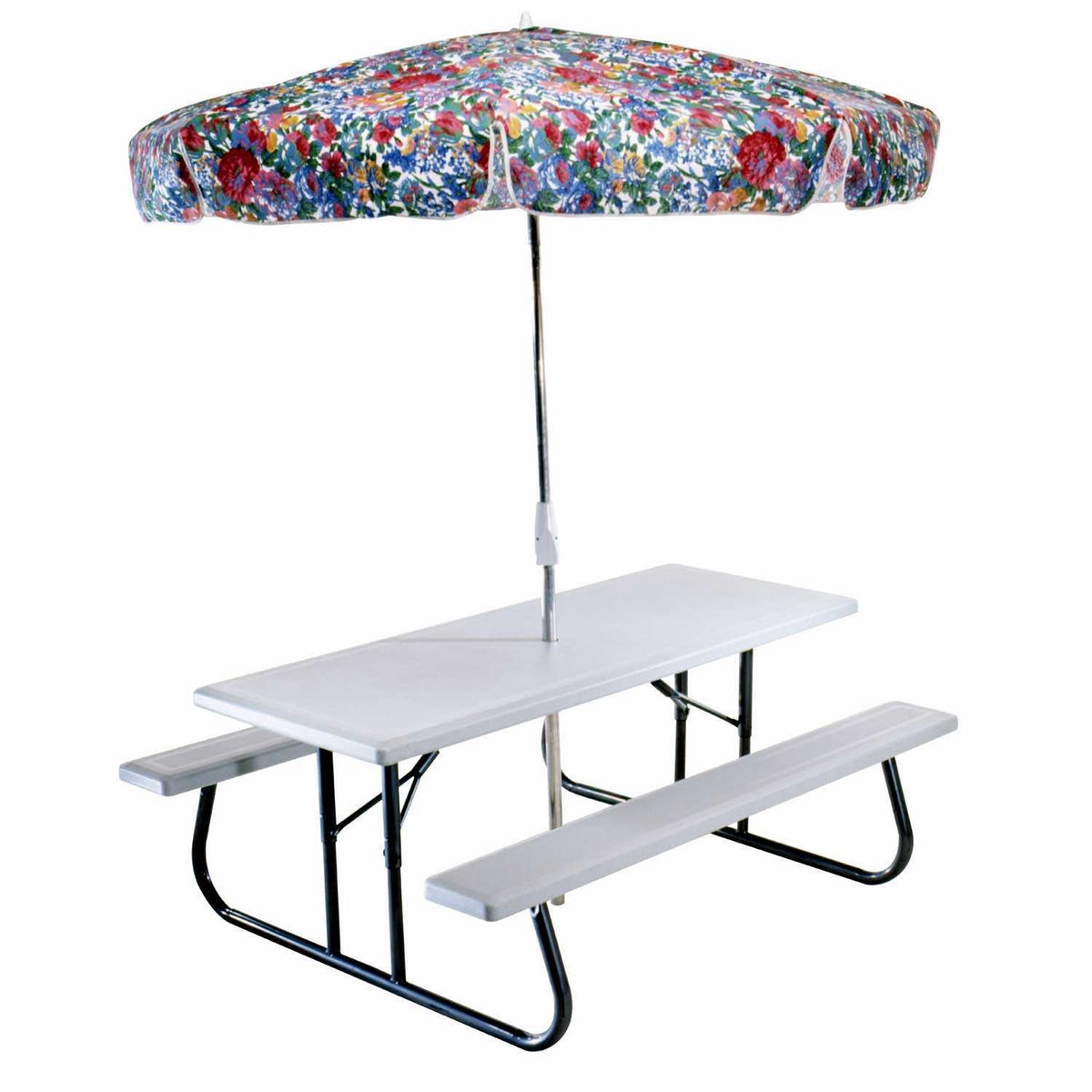 Folding Picnic Table 6 Feet White Granite I356047