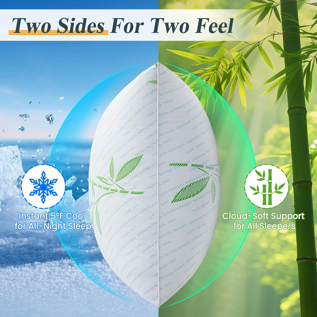 King Size Set of 2 Cooling Hybrid Bed Pillows O829