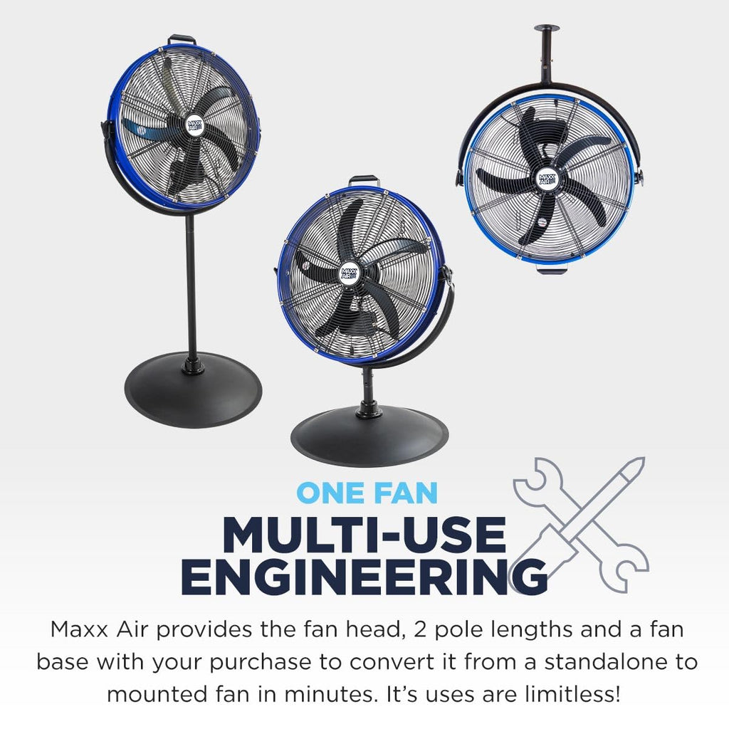 20" 3-In-1 Metal Pedestal Wall Floor Fan K52971
