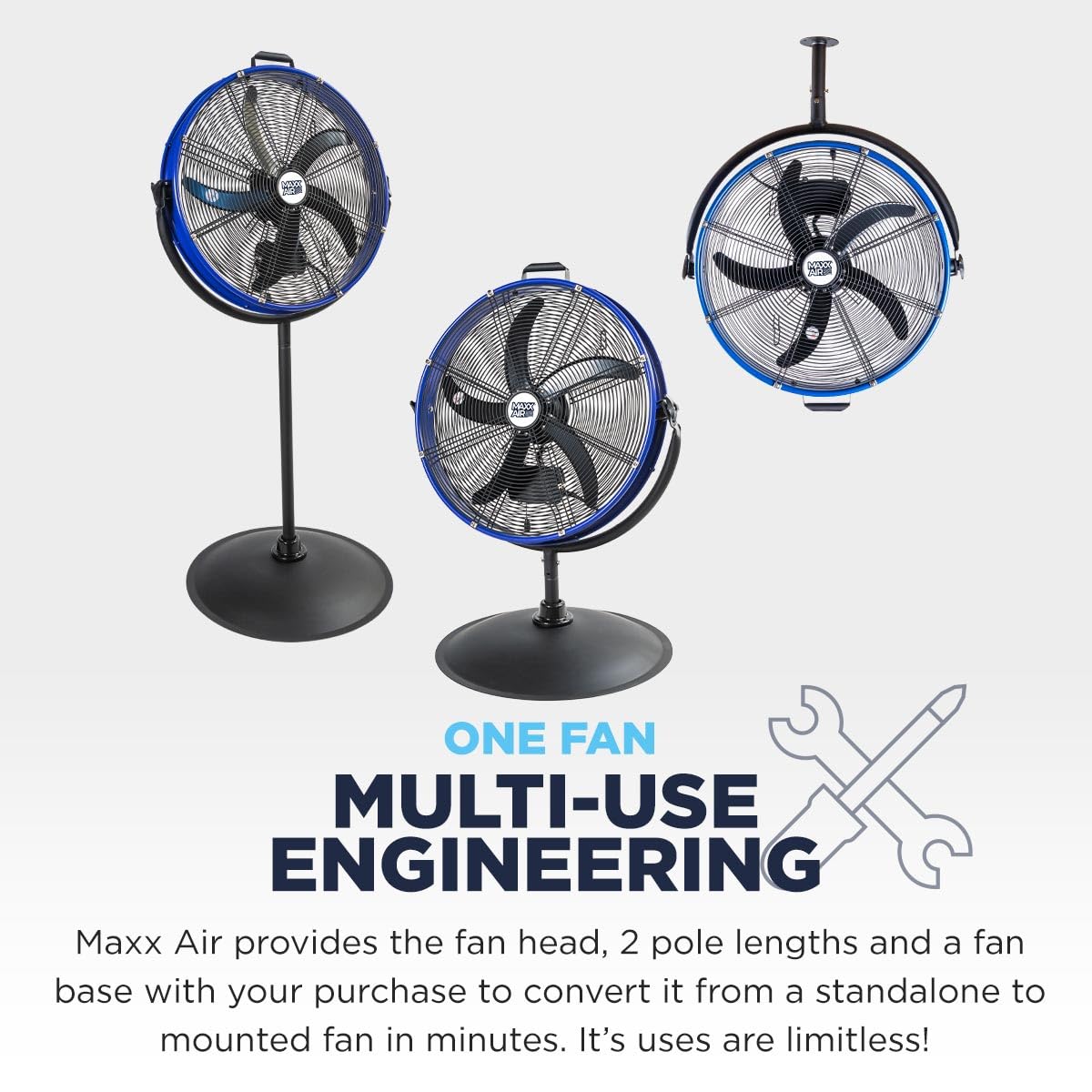 20" 3-In-1 Metal Pedestal Wall Floor Fan K52971