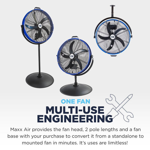20" 3-In-1 Metal Pedestal Wall Floor Fan K52971