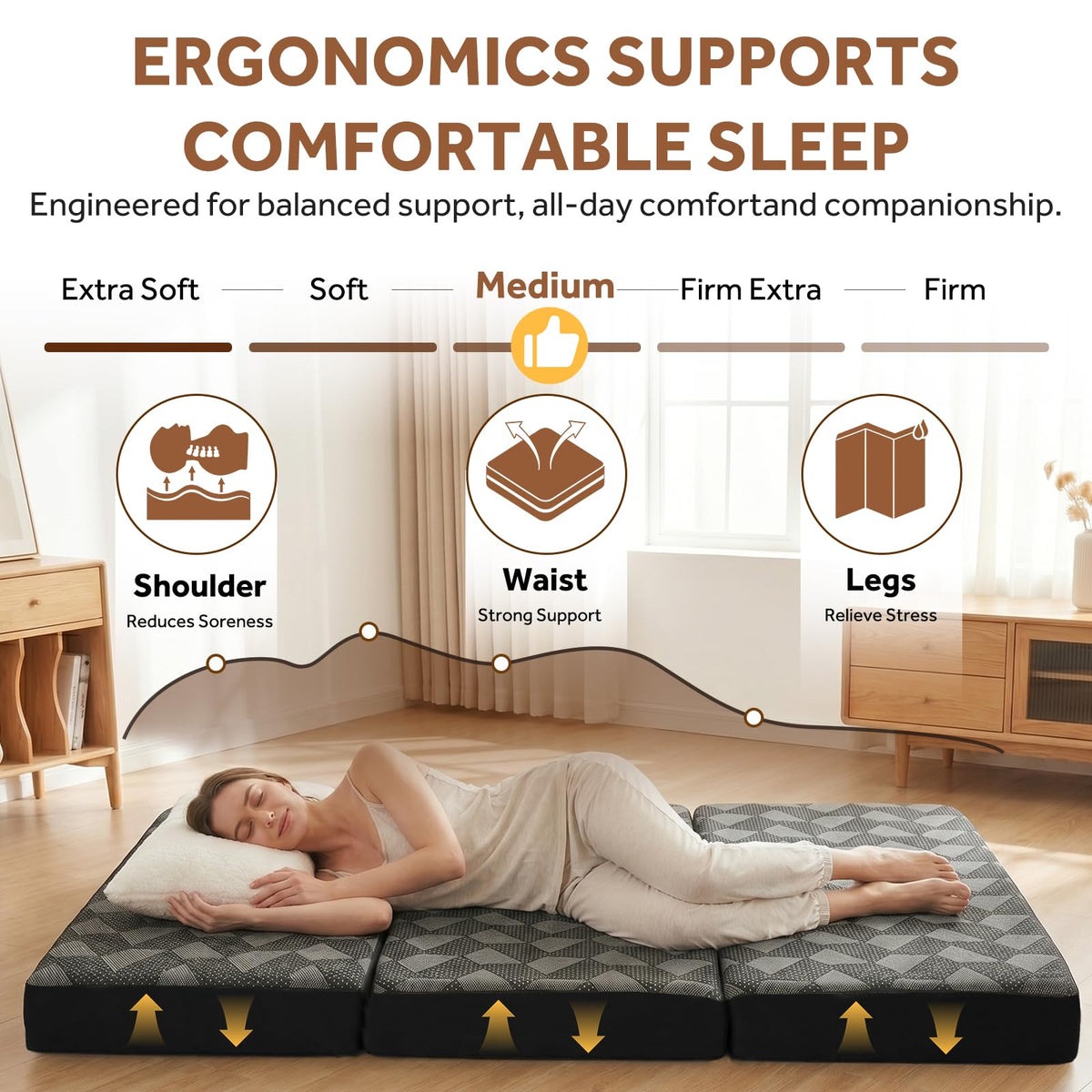 Memory Foam Tri Folding Mattress J9984