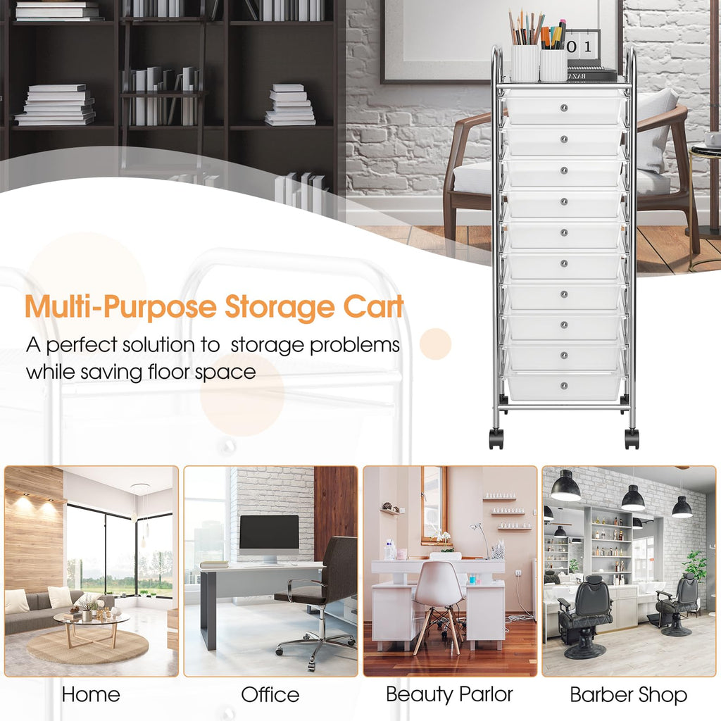 10 Drawers Rolling Storage Cart V185923