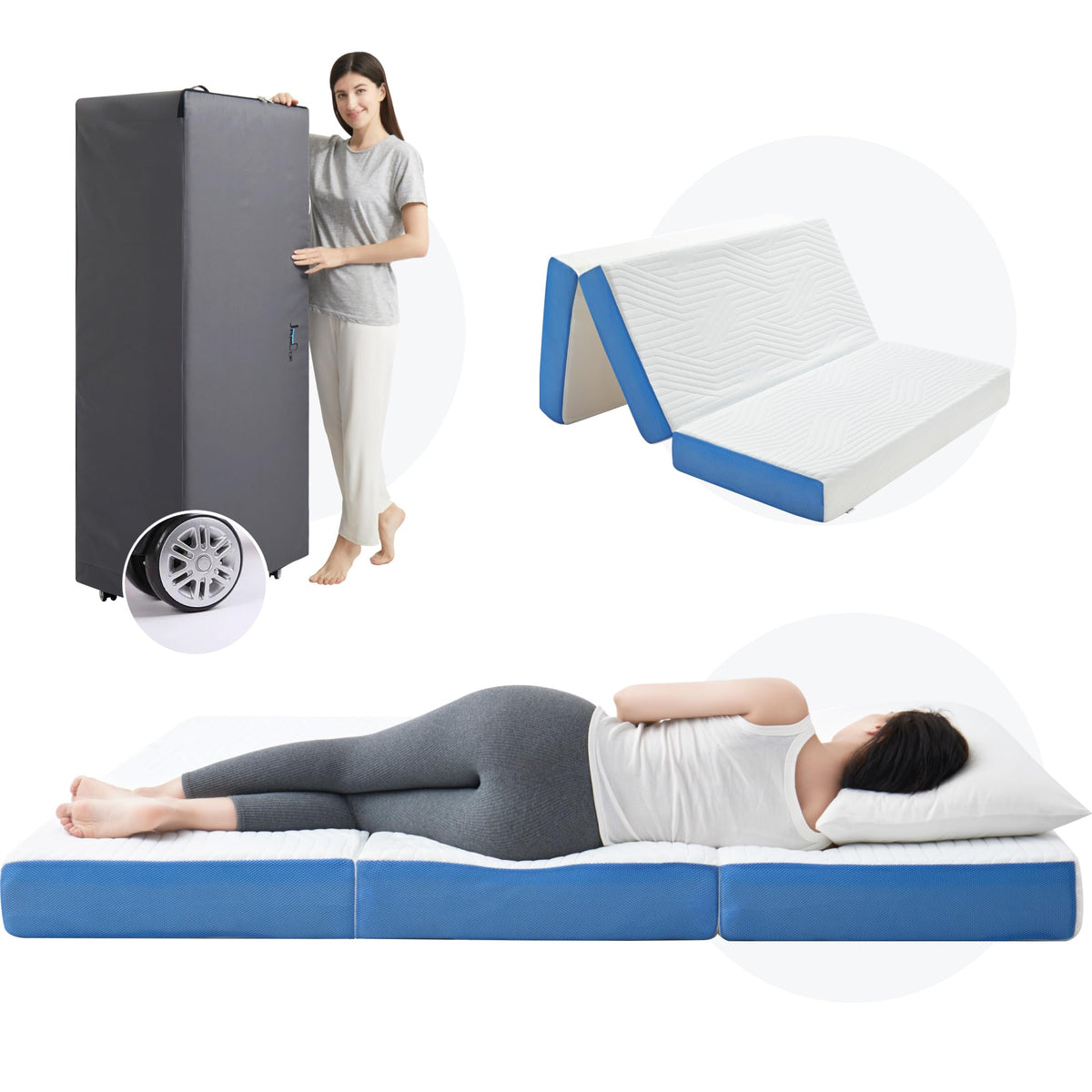 6 Inch Queen Trifold Gel Memory Foam Mattress Topper D63156