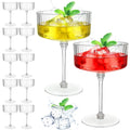 12 Pcs Ribbed Martini Glasses Transparent Plastic M333787