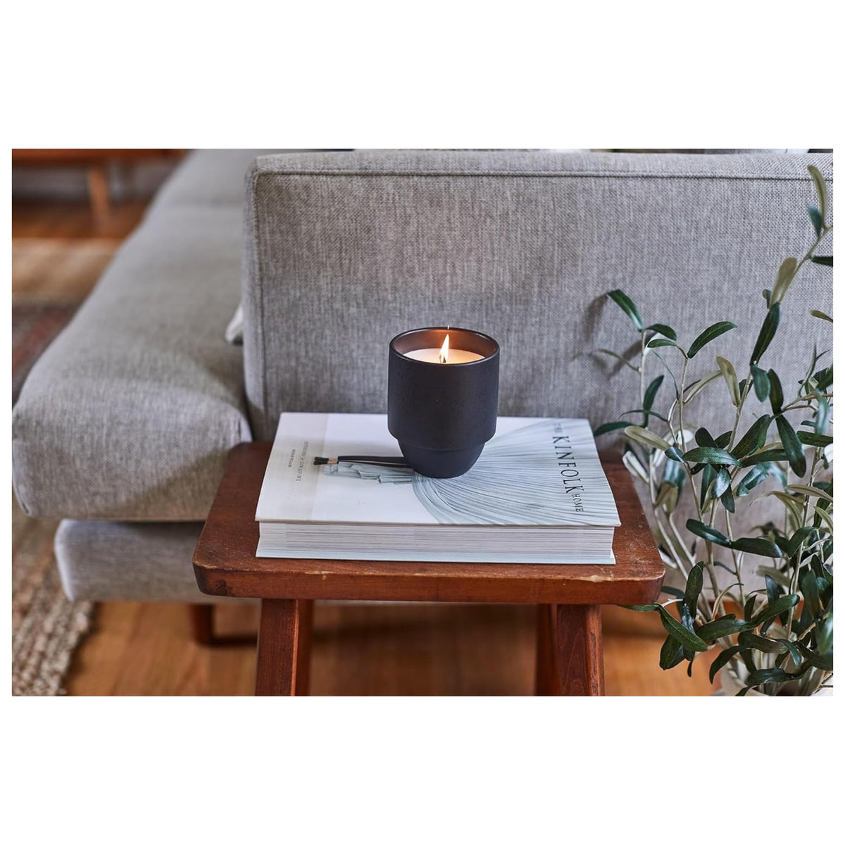 Scented Soy Candle in Reusable Ceramic Jar with Wood Wick, 11 oz T5410