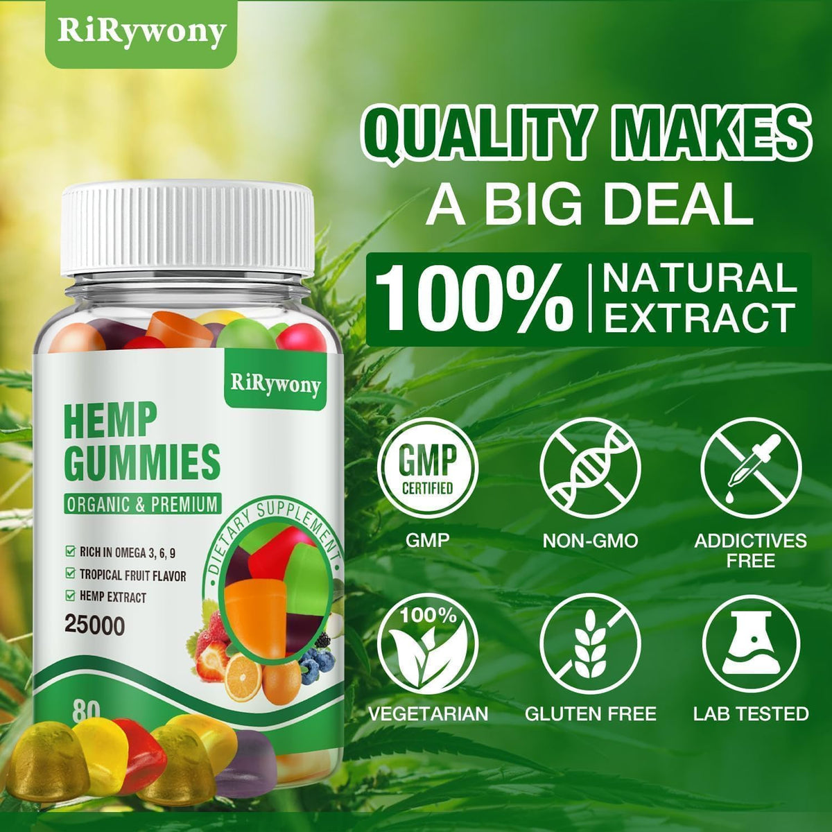 Hemp Gummies 3 Packs 240 Counts F70077
