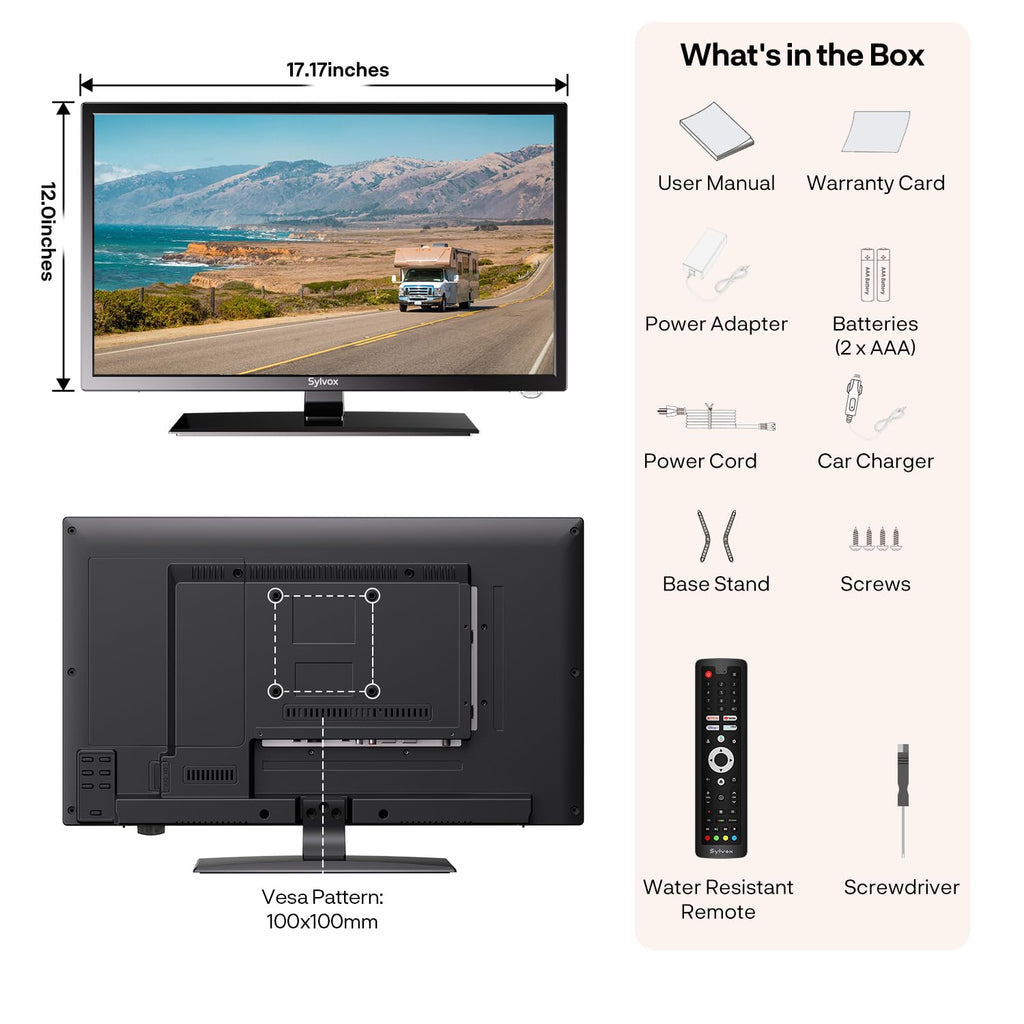 19'' 12V RV TV with Built-in DVD 1080P L68691