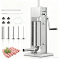 Manual Sausage Stuffer, 2 Speeds, 5 Filling Tubes, 11Lb/5L Stainless Steel A329
