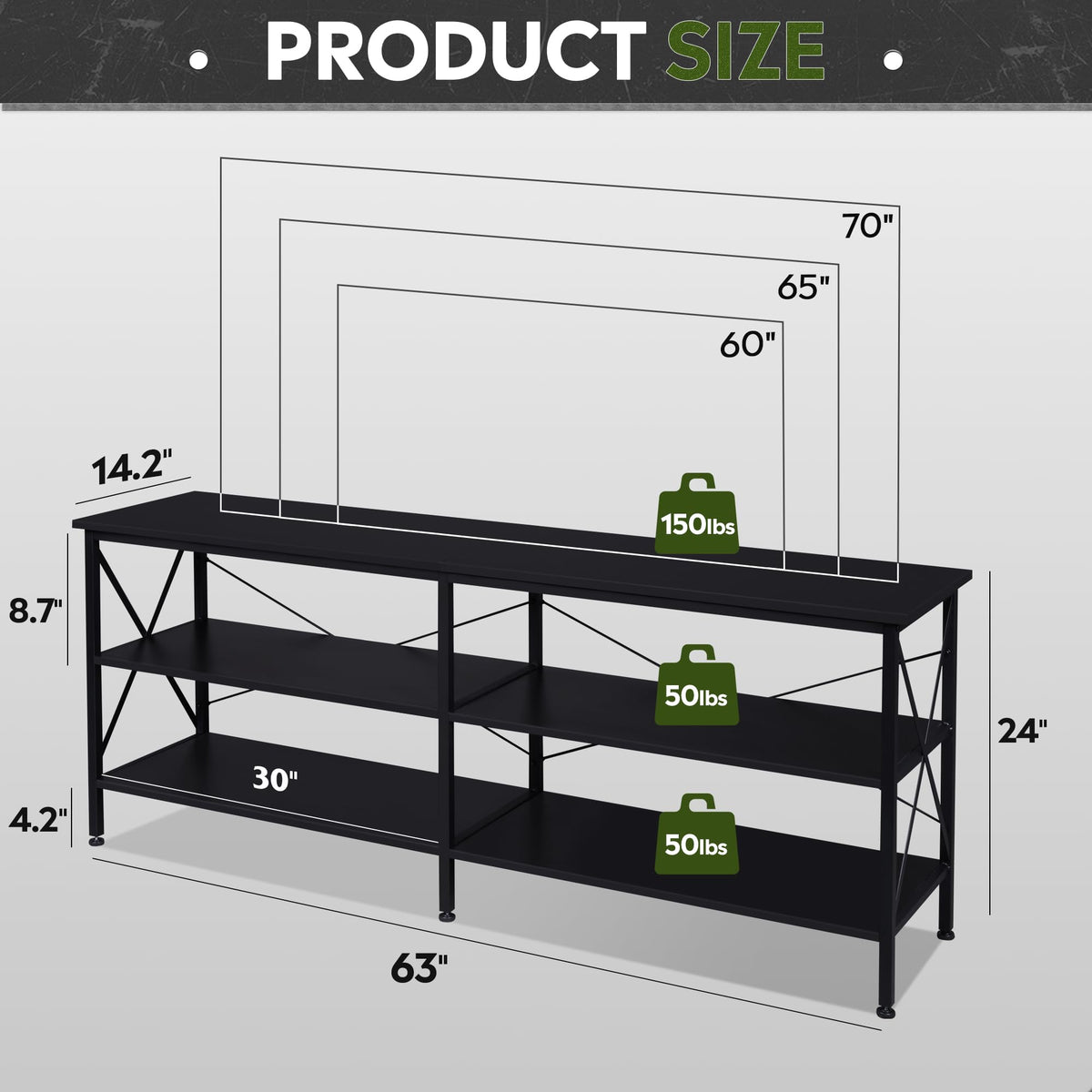 Black TV Stand up to 70 Inch Q5583