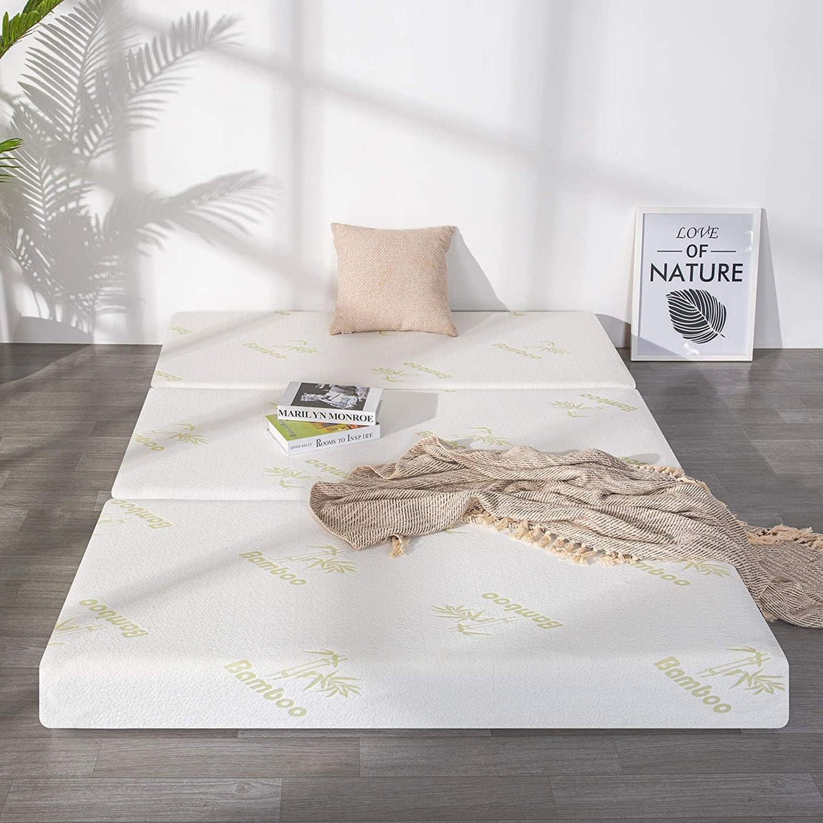 6 Inch Trifold Memory Foam Queen Mattress U701