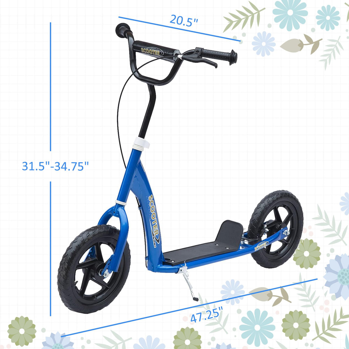 Kick Scooter for Kids 5-12 Years Old 12" EVA Tyres R8984