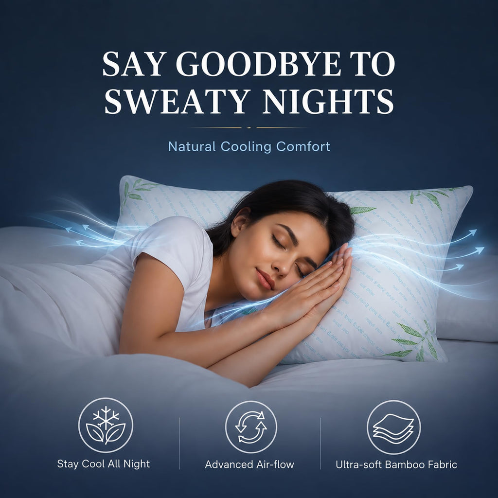 King Size Set of 2 Cooling Hybrid Bed Pillows O829