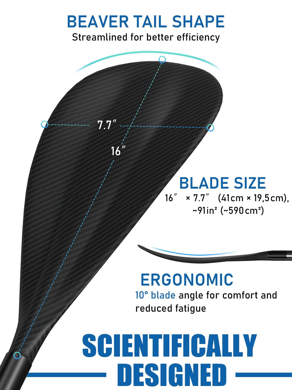 4 Piece Carbon Aluminium Adjustable SUP Paddle 67"-83" V754