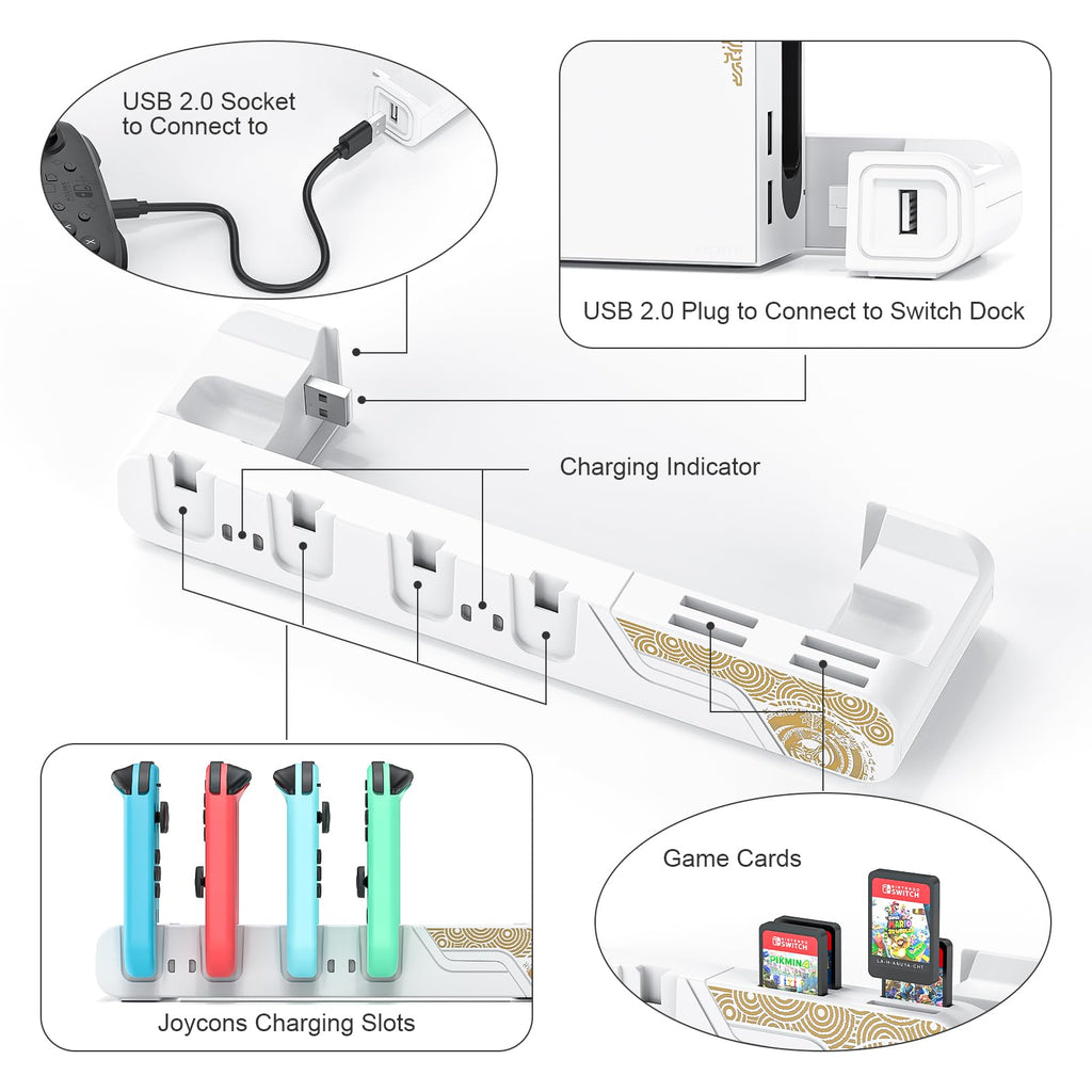 Switch Controller Charging Dock for 6 Joycons O24666