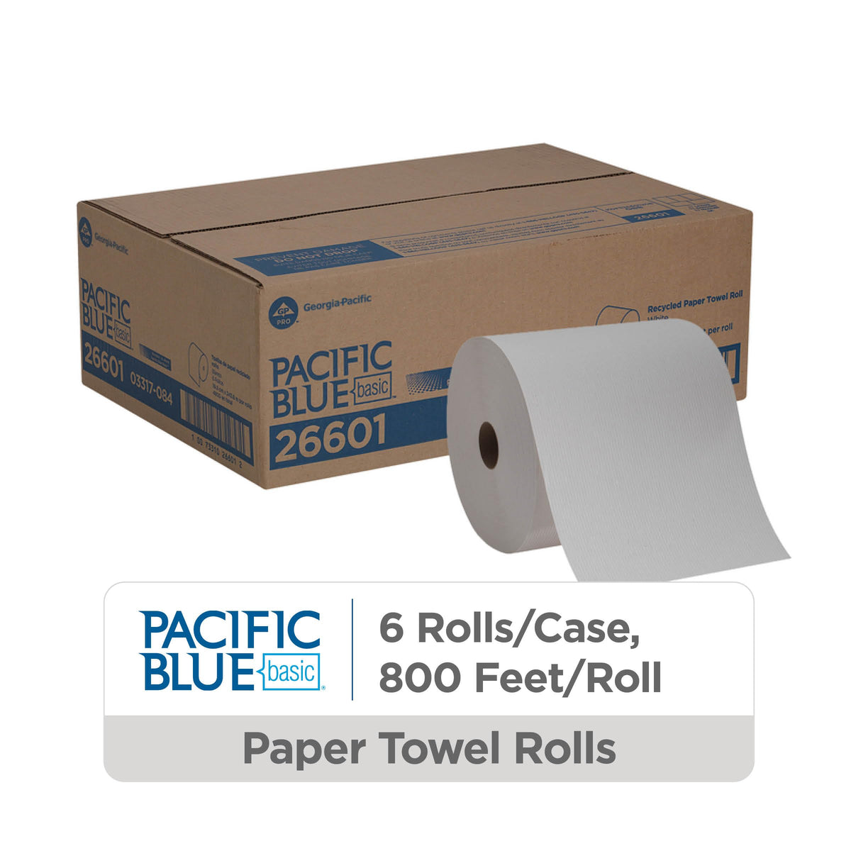 White Recycled Paper Towel Rolls X72252