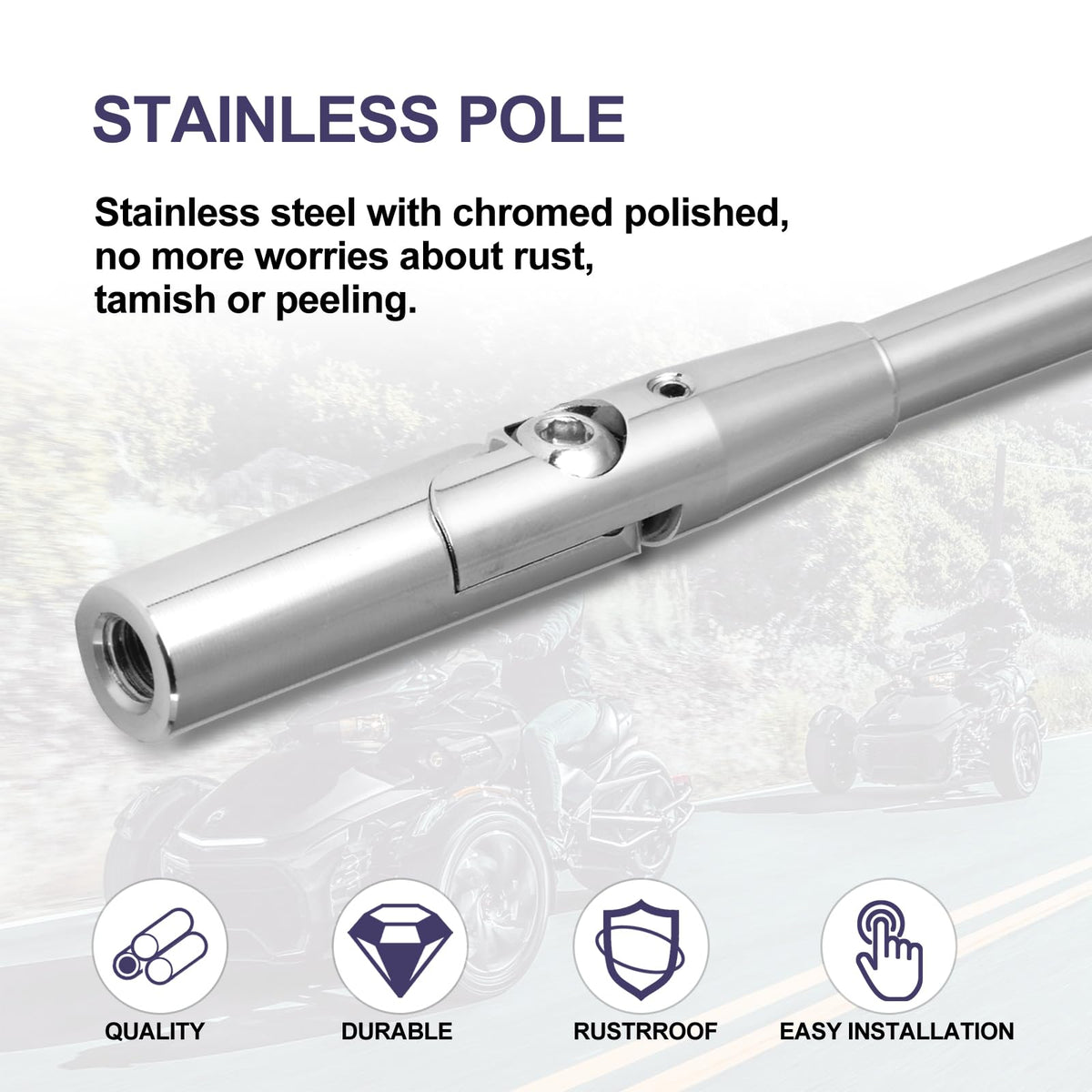 2 Pack Stainless Steel Flag Pole Mount Kit with 6pcs Flags M154619